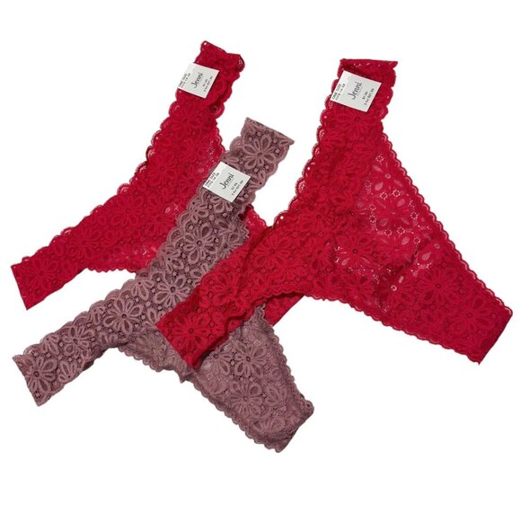 Jenni Intimates Womens Mauve‎ Red Plus Size Fits 1X-3X One Size (3) Pairs - NWT - Picture 2 of 4